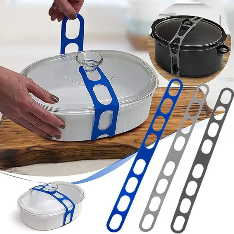 Camping Outdoor Cooking Set - สายรัดฝาซิลิโคน ใช้ซ้ำได้ สายรัดยึดฝาอเนกประสงค์ ยางยืด สำหรับตั้งแคมป์กลางแจ้ง อุปกรณ์ทำอาหารสำหรับแคมป์ปิ้ง