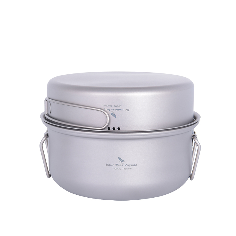 Camping Cooking Pots And Pans - ชุดเครื่องครัวสำหรับตั้งแคมป์กลางแจ้ง Boundless Voyage Titanium Steamer พร้อมหม้อตุ๋น
