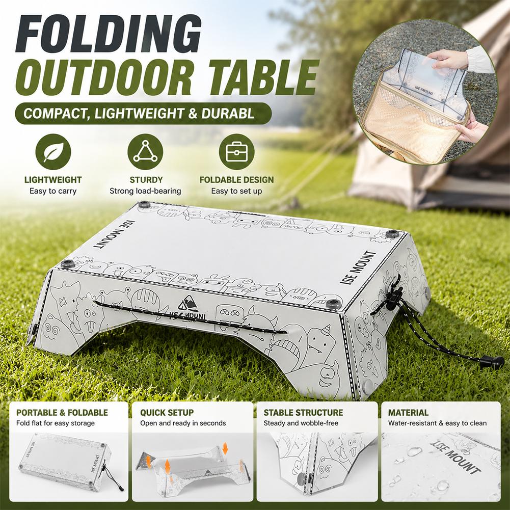 Camping Cooking Table - โต๊ะพับได้อเนกประสงค์แบบพกพา PP น้ำหนักเบา โต๊ะปิกนิก โต๊ะเดินทาง โต๊ะรถบ้าน