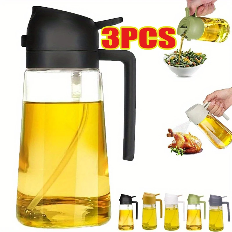 Camping Cooking Unit - ขวดสเปรย์น้ำมัน 2-in-1 พลาสติกสำหรับครัวเรือน ขวดสเปรย์น้ำมันแบบพ่นฝอยละเอียด ใช้สำหรับทำอาหาร ใช้งานได้สองแบบ