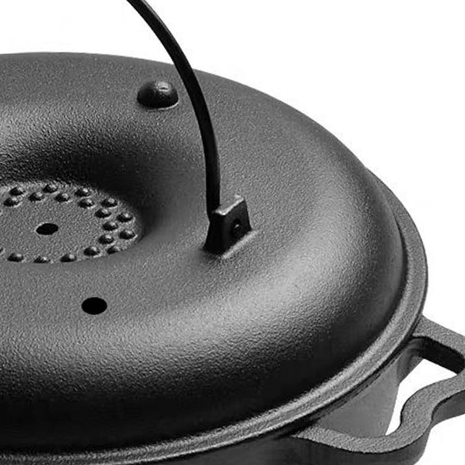 Skillet Cast Iron Camp - กระทะย่างไก่งวง กระทะอบในเตาอบ กระทะเคลือบกันติดพร้อมฝาปิด จานย่าง หม้อไฟ หม้อสุกี้ยากิ