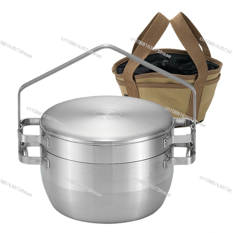 Camping Cooking Pots And Pans - หม้อสแตนเลส DO-25 หนาพิเศษ สำหรับใช้งานกลางแจ้ง หม้อแขวน หม้อตุ๋น