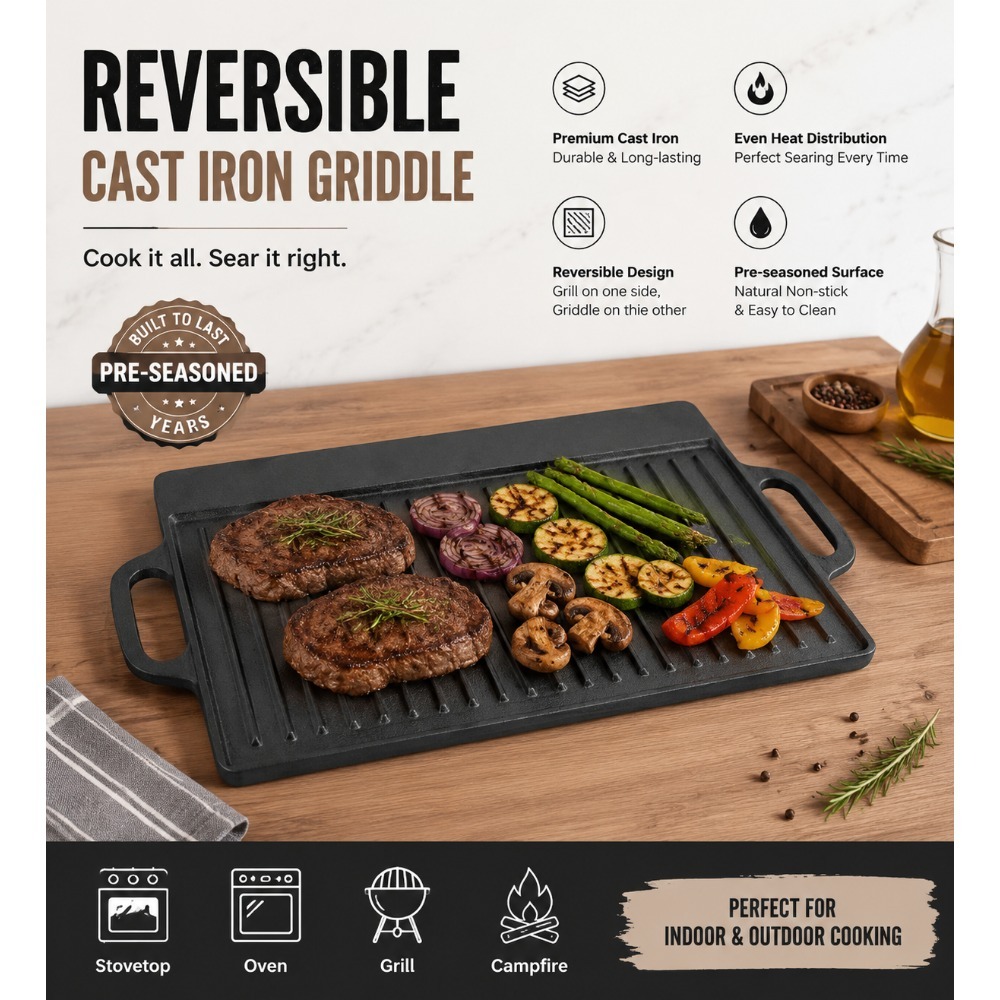 Skillet Cast Iron Camp - กระทะเหล็กหล่อเคลือบสารกันติดขนาด 19.9