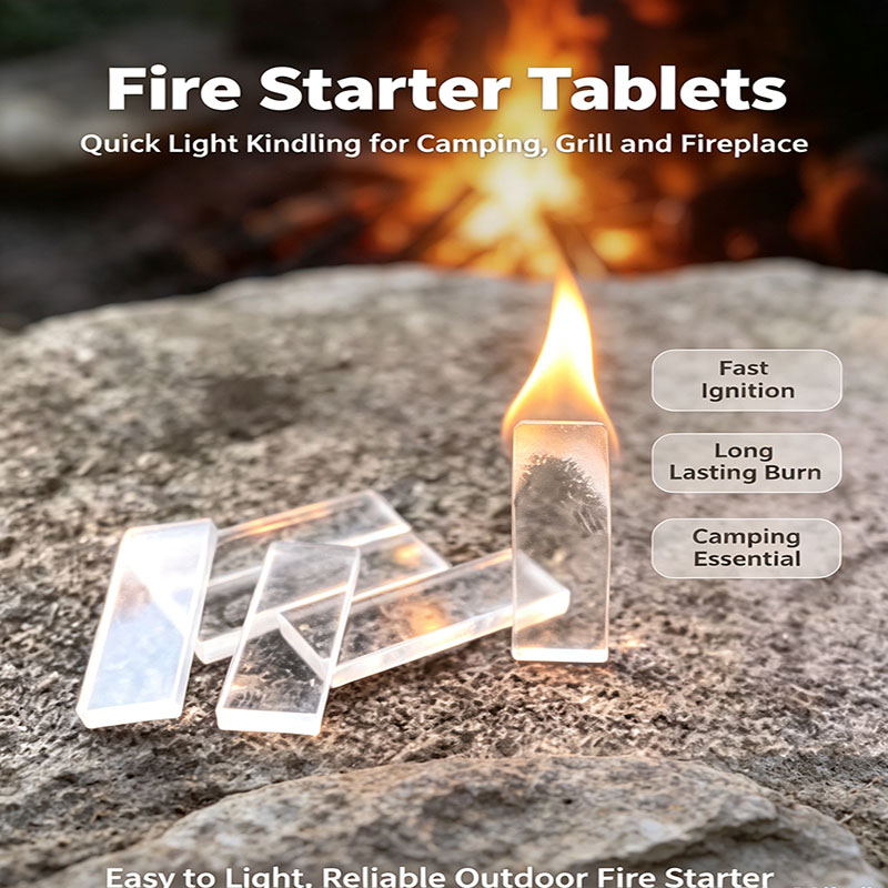 Camping Cooking Fire - ชุดจุดไฟกันน้ำ 100 ชิ้น, แผ่นจุดไฟติดเร็ว ทนทาน สำหรับตั้งแคมป์