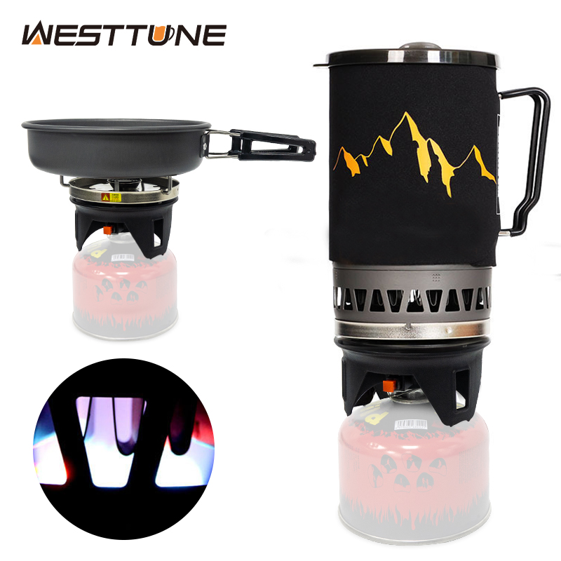Camping Cooking Unit - WESTTUNE ระบบทําอาหารกลางแจ้ง Camping โพรเพนทําอาหารเกียร์แลกเปลี่ยนความร้อนแบบพกพา Burner แก๊สสําหรับปิกนิกฉุกเฉินใช้