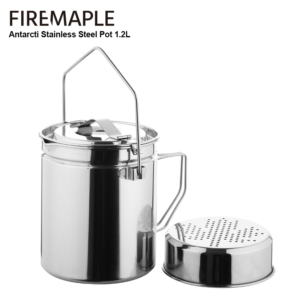 Camping Cooking Unit - Fire-Maple 1.2L หม้อนึ่งสแตนเลสพร้อมฝาปิดล็อค Antarcti Bushcraft หม้อเดินป่าตั้งแคมป์