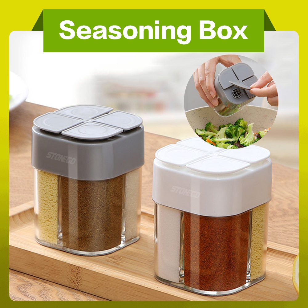 Camping Cooking Unit - ชุดภาชนะใส่เครื่องเทศสำหรับตั้งแคมป์ 4 in 1 พร้อมฝาปิดสนิท, ชุดเครื่องเทศสำหรับทำอาหารและเดินทาง