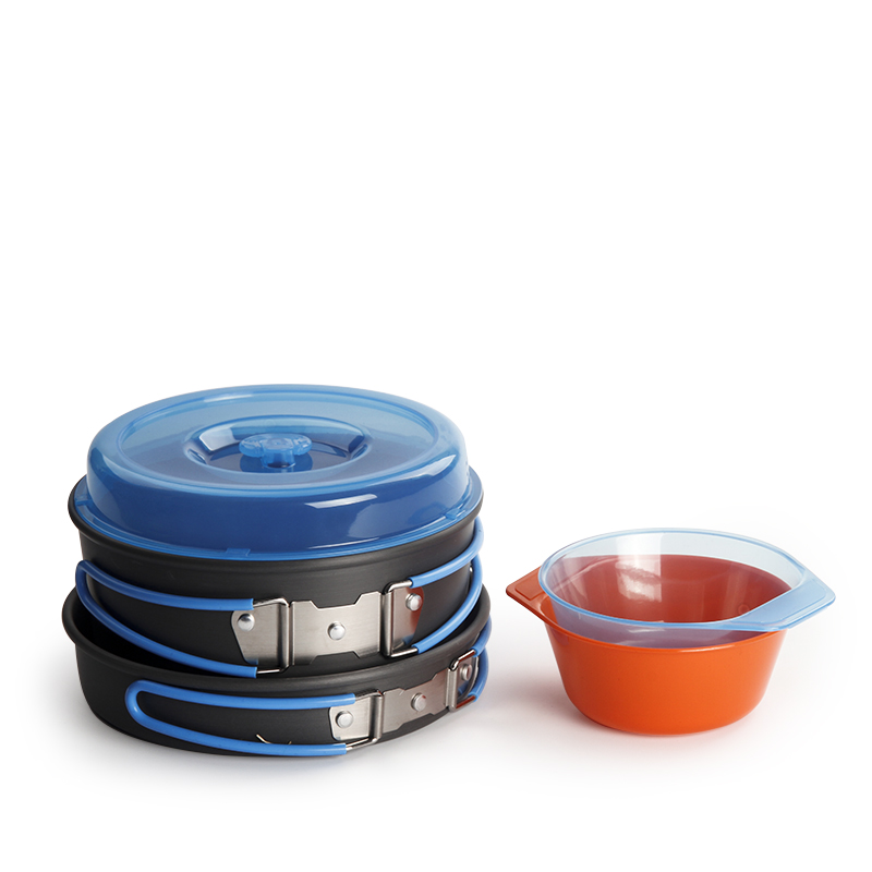 Camping Cooking Pots And Pans - เครื่องครัวตั้งแคมป์แบกเป้หม้อแพนชามชุดหม้อกลางแจ้งชุดทําอาหารบนโต๊ะอาหารอุปกรณ์ปิกนิกเดินป่า