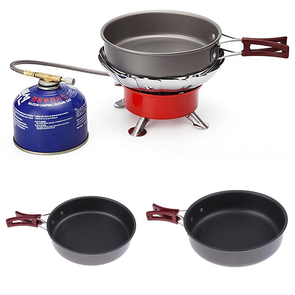 กระทะทอดแบบพกพาแบบไม่ติดกระทะ  - Camping Cooking Pots And Pans บทวิจารณ์และราคา