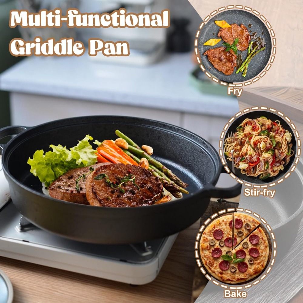 กระทะเหล็กหล่อ 1 ชิ้น พร้อมด้า - Skillet Cast Iron Camp บทวิจารณ์และราคา