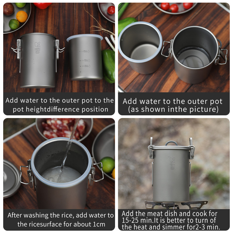 KEITH หม้อหุงข้าวไทเทเนียมบริส - Camping Cooking Rice บทวิจารณ์และราคา