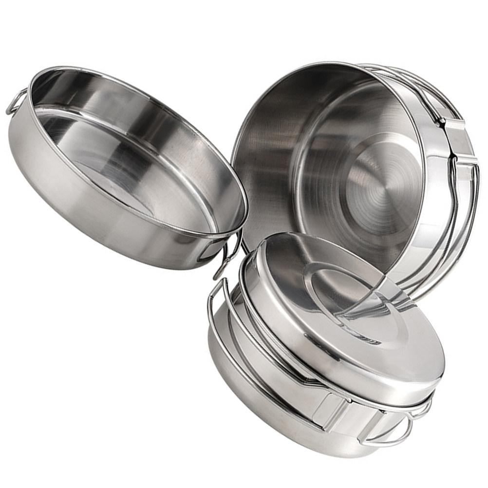 ชุดเครื่องครัวสแตนเลสสำหรับตั้ - Camping Cooking Pots And Pans บทวิจารณ์และราคา