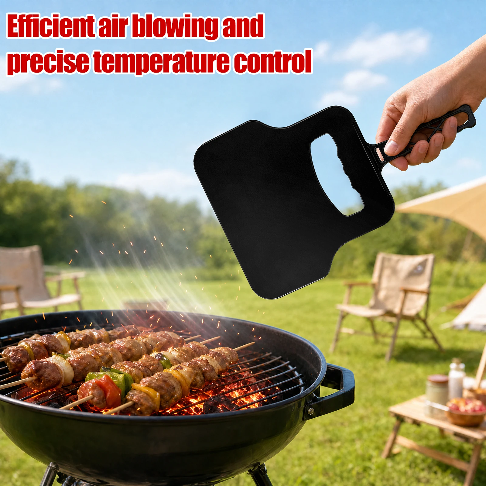 พัดลมมือหมุนพลาสติกแบบพกพา เคร - Camping Cooking Fire บทวิจารณ์และราคา