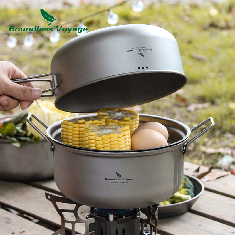 Boundless Voyage ไทเทเนียม Ste - Camping Cooking Rice บทวิจารณ์และราคา