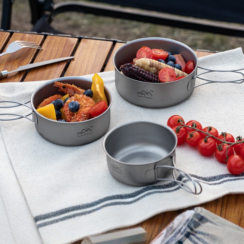 หม้อตั้งแคมป์ไทเทเนียมน้ำหนักเ - Camping Cooking Noodles บทวิจารณ์และราคา