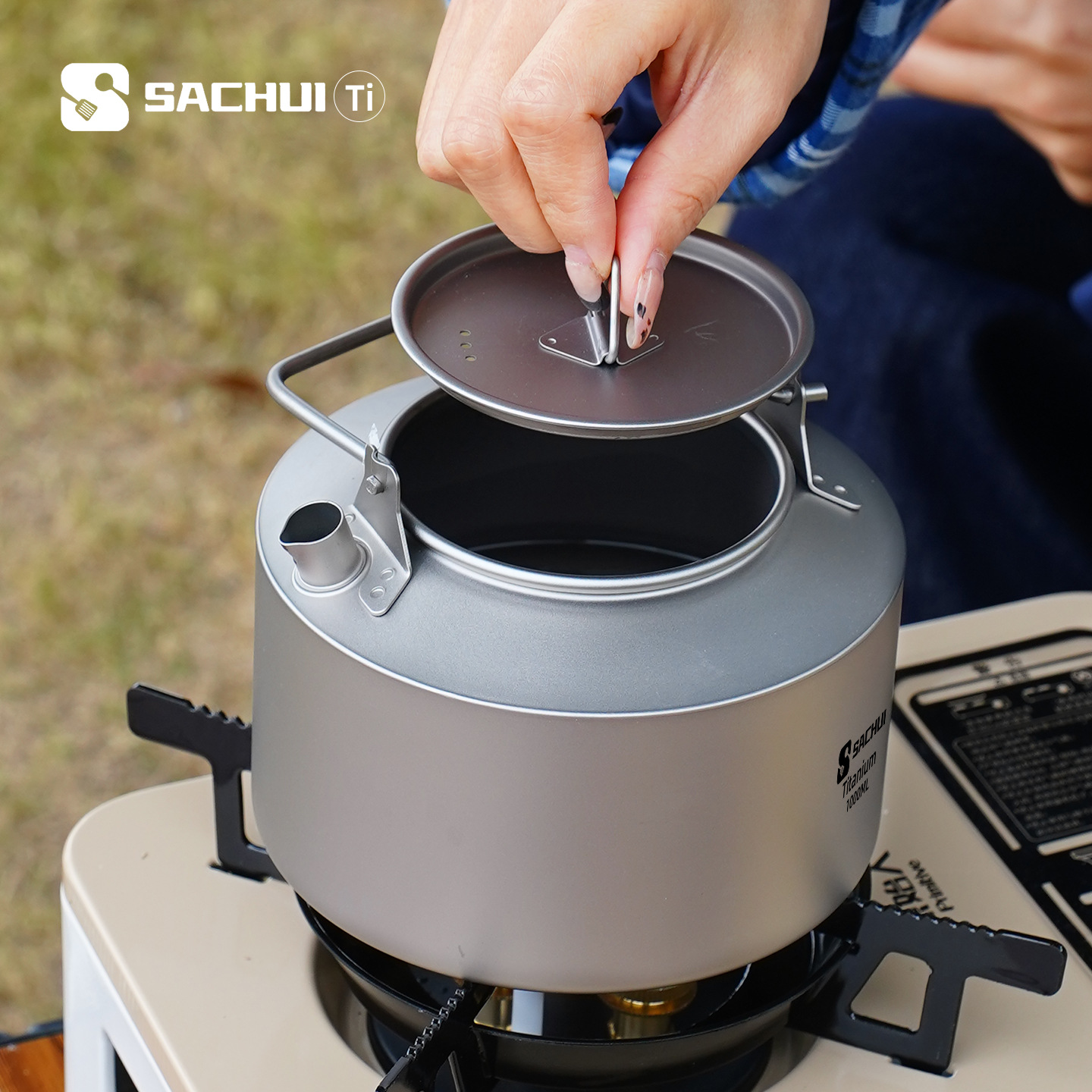 กาต้มน้ำไทเทเนียมบริสุทธิ์ 100 - Camping Outdoor Cooking Set บทวิจารณ์และราคา