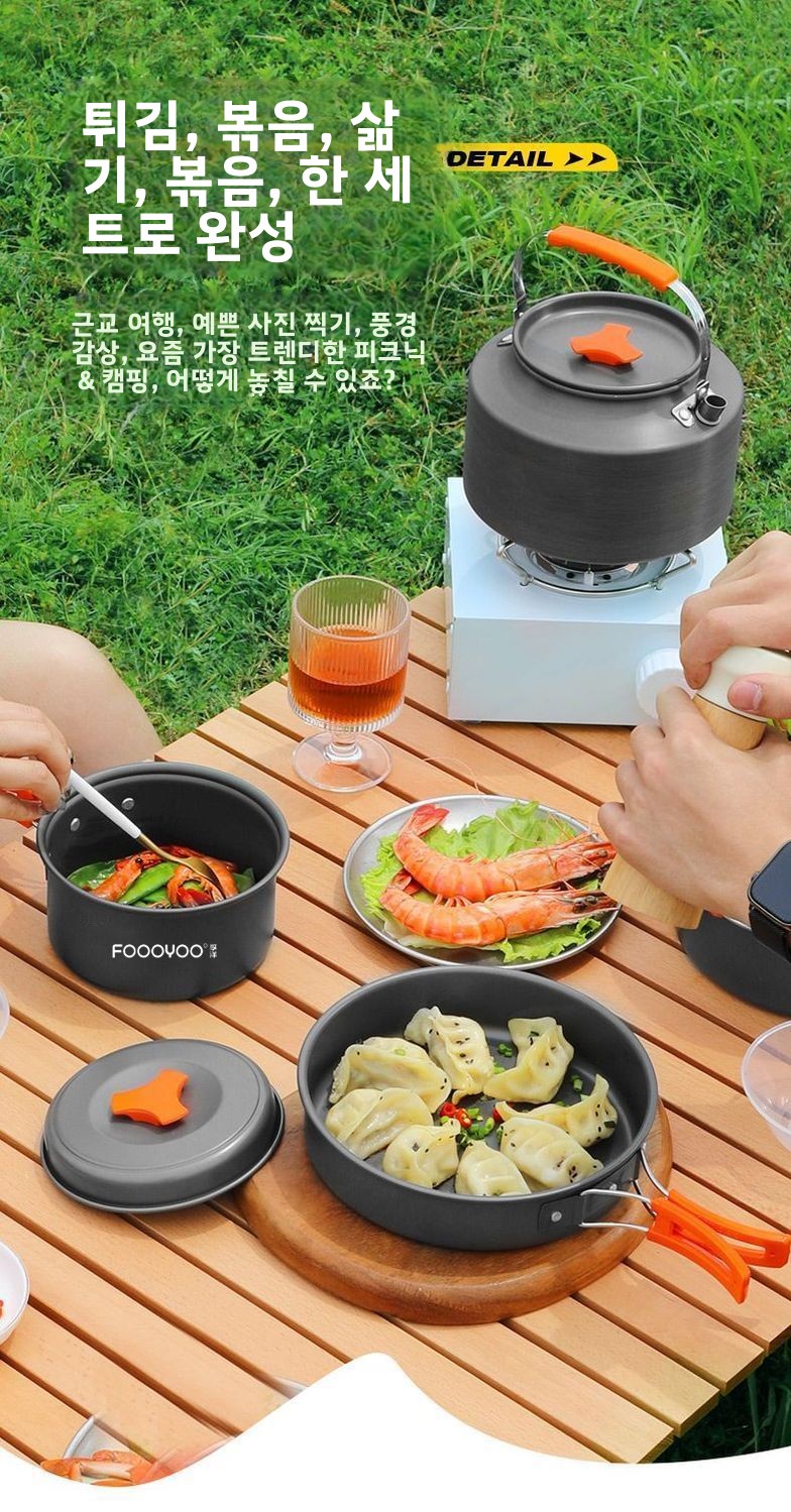 ชุดเครื่องครัวสำหรับตั้งแคมป์ก - Camping Cooking Set Non Stick บทวิจารณ์และราคา