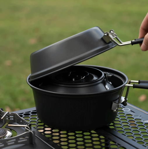 ชุดเครื่องครัวแคมป์ปิ้งอลูมิเน - Camping Cooking Pots And Pans บทวิจารณ์และราคา