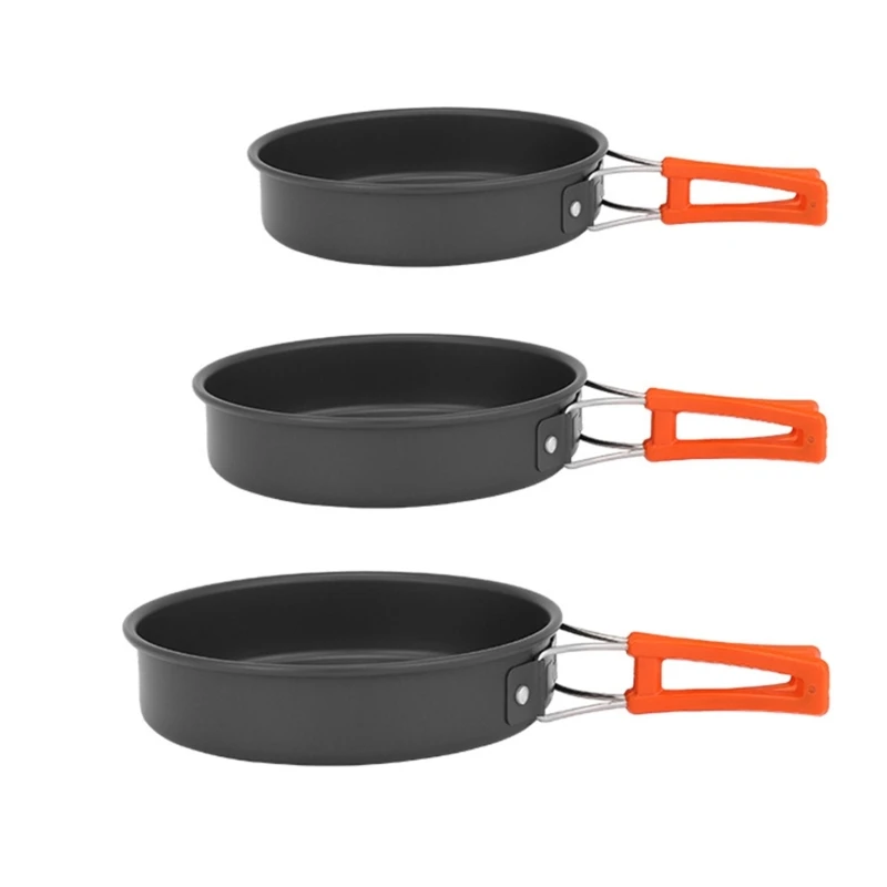 กระทะแบบพกพากระทะนอนสติ๊กแบบกะ - Camping Cooking Set Non Stick บทวิจารณ์และราคา