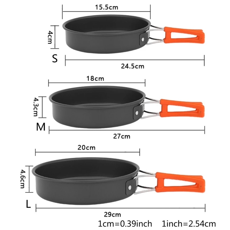 กระทะแบบพกพากระทะนอนสติ๊กแบบกะ - Camping Cooking Set Non Stick บทวิจารณ์และราคา