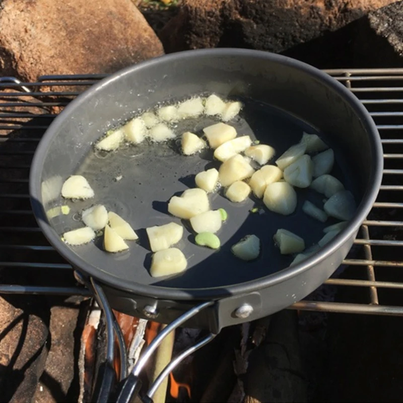 กระทะแบบพกพากระทะนอนสติ๊กแบบกะ - Camping Cooking Set Non Stick บทวิจารณ์และราคา