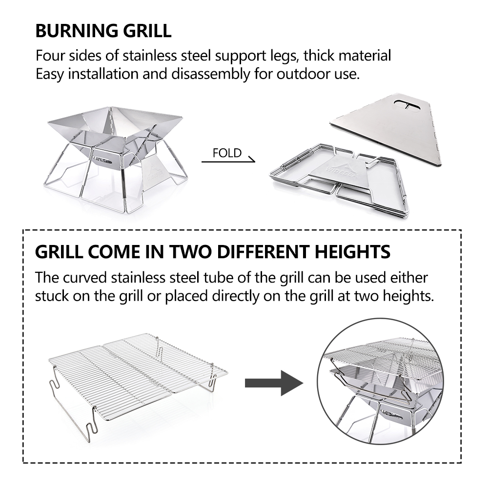 Widesea Windproof ไม้-Burning  - Camping Cooking Fire บทวิจารณ์และราคา