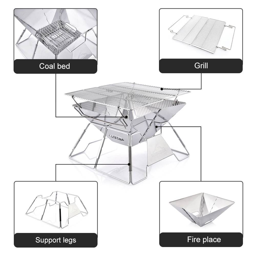 Widesea Windproof ไม้-Burning  - Camping Cooking Fire บทวิจารณ์และราคา