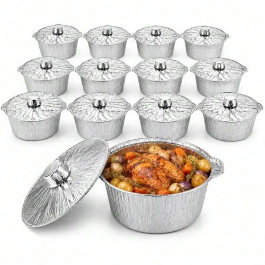 ชุดหม้อใช้แล้วทิ้งพร้อมฝาปิด 1 - Camping Cooking Pots And Pans บทวิจารณ์และราคา