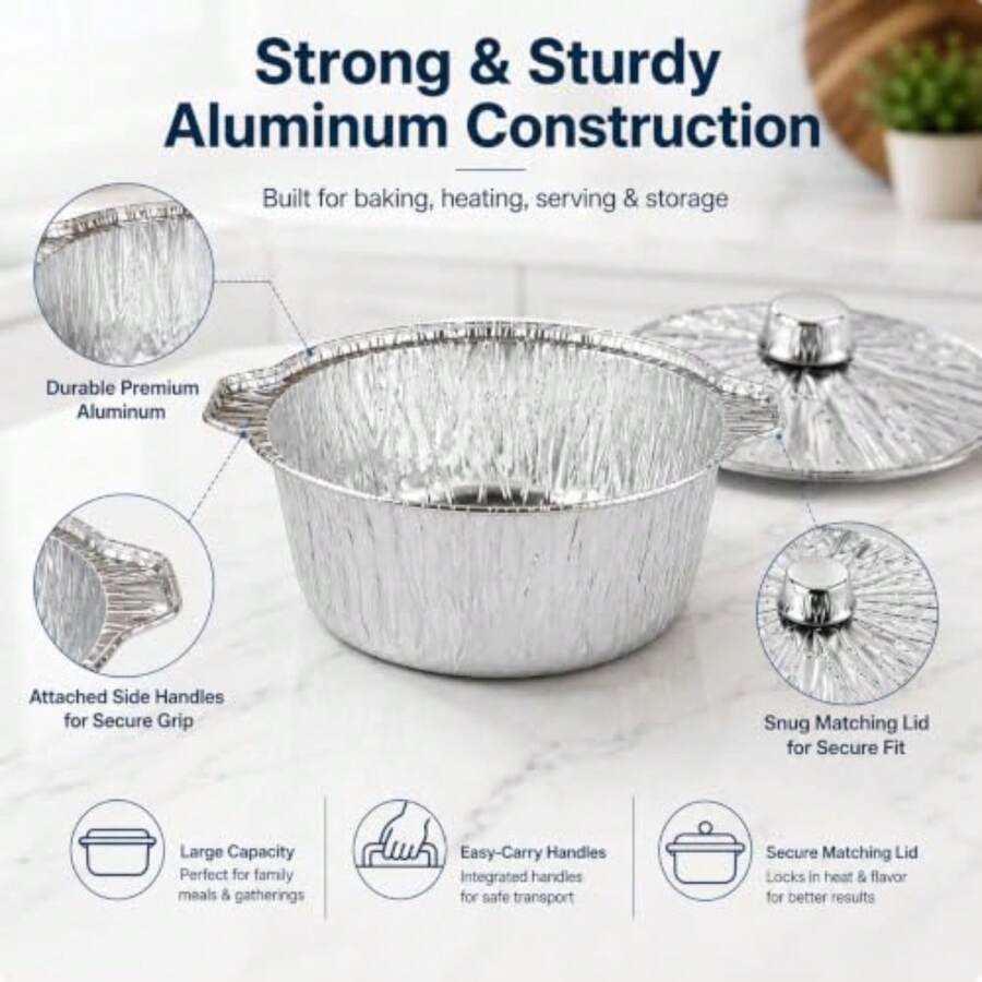 ชุดหม้อใช้แล้วทิ้งพร้อมฝาปิด 1 - Camping Cooking Pots And Pans บทวิจารณ์และราคา