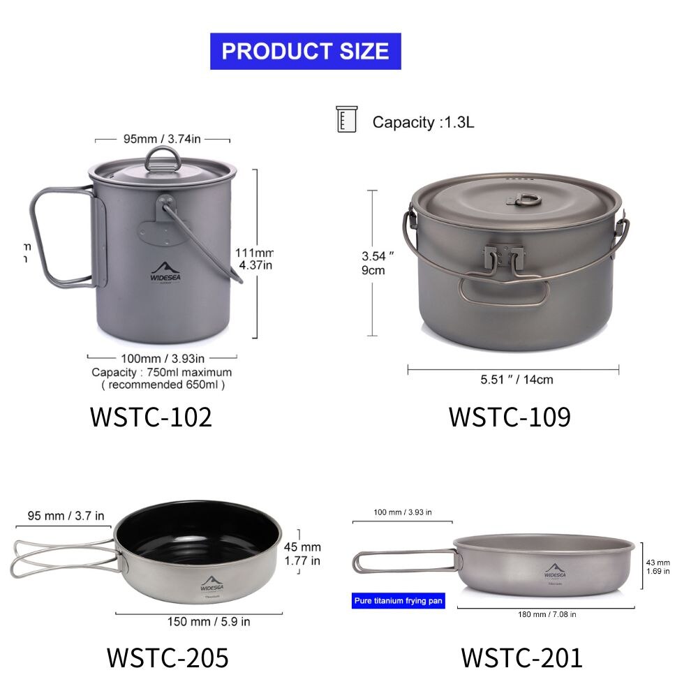 ชุดเครื่องครัวไทเทเนียมสำหรับต - Camping Cooking Unit บทวิจารณ์และราคา