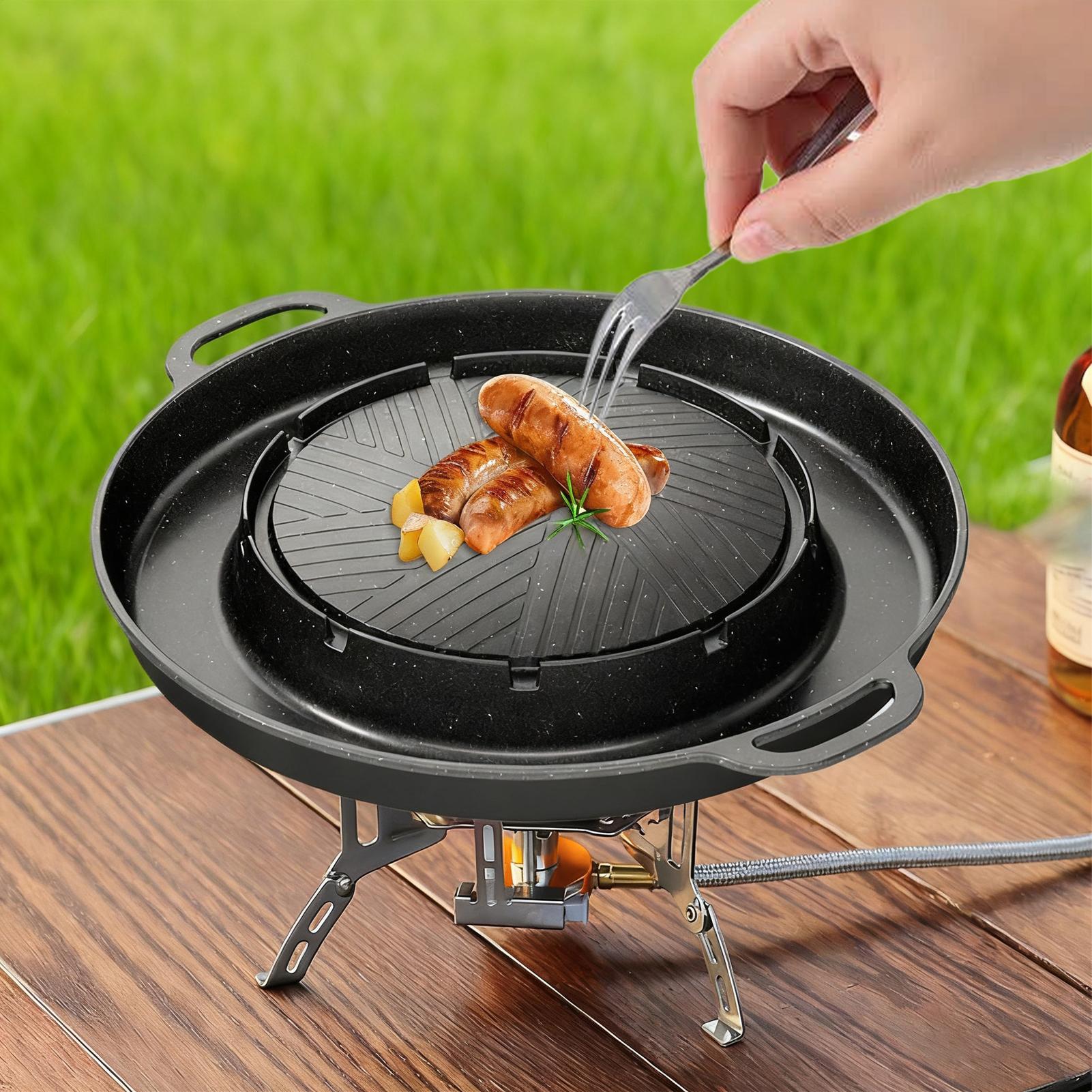 เตาย่างและกระทะร้อน 2-in-1 สำห - Camping Cooking Table บทวิจารณ์และราคา