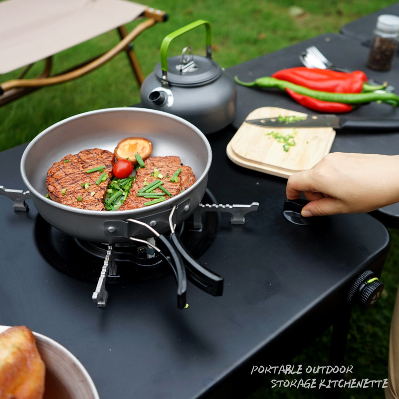 โต๊ะครัวพกพาสำหรับตั้งแคมป์แบบ - Camping Cooking Table บทวิจารณ์และราคา