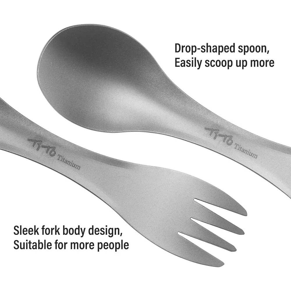 ไทเทเนียม Spork 2-in-1 ช้อน Ul - Camping Outdoor Cooking Set บทวิจารณ์และราคา