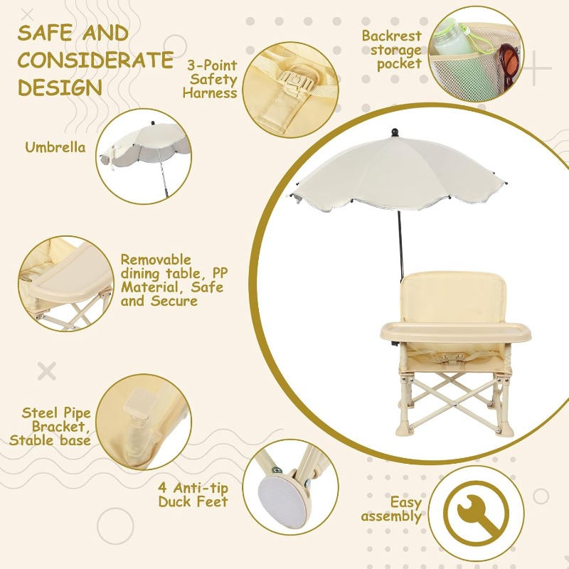 เก้าอี้ชายหาดสำหรับเด็กพร้อมร่ - Camping Cooking Table Foldable บทวิจารณ์และราคา