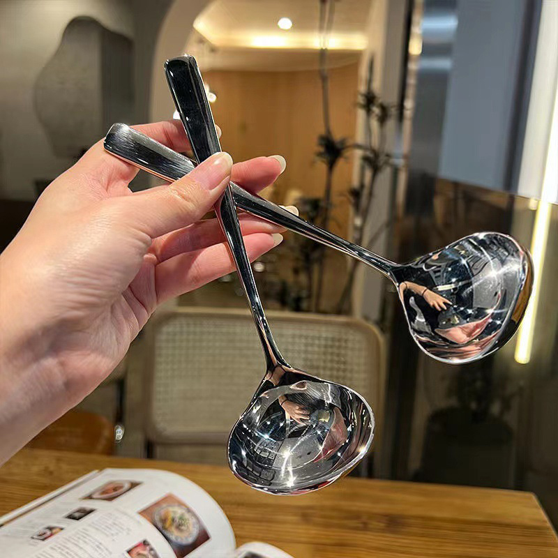ช้อนสแตนเลสแบบใหม่ 1 ชิ้น ด้าม - Camping Cooking Noodles บทวิจารณ์และราคา