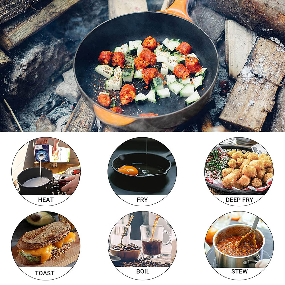 ชุดหม้อปิกนิกสำหรับทำอาหารกลาง - Camping Cooking Pots And Pans บทวิจารณ์และราคา