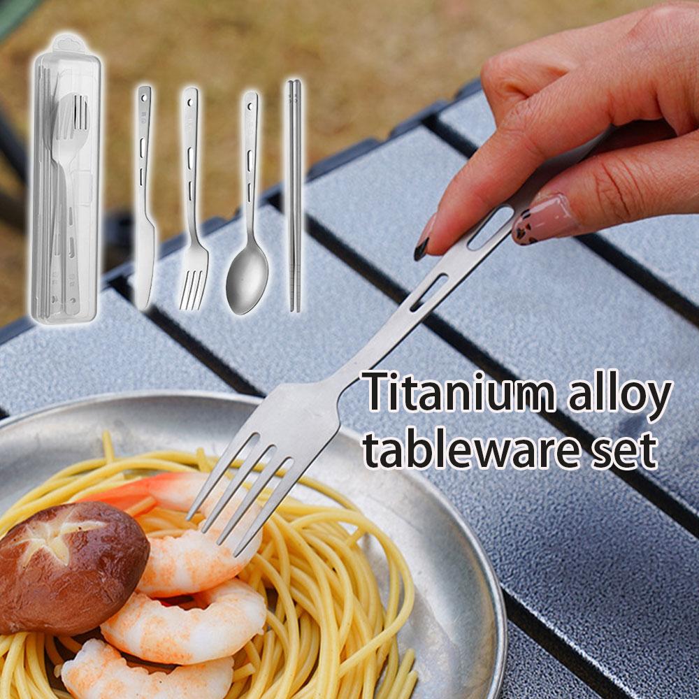 ช้อนด้ามยาวไทเทเนียม สำหรับตั้ - Camping Outdoor Cooking Set บทวิจารณ์และราคา