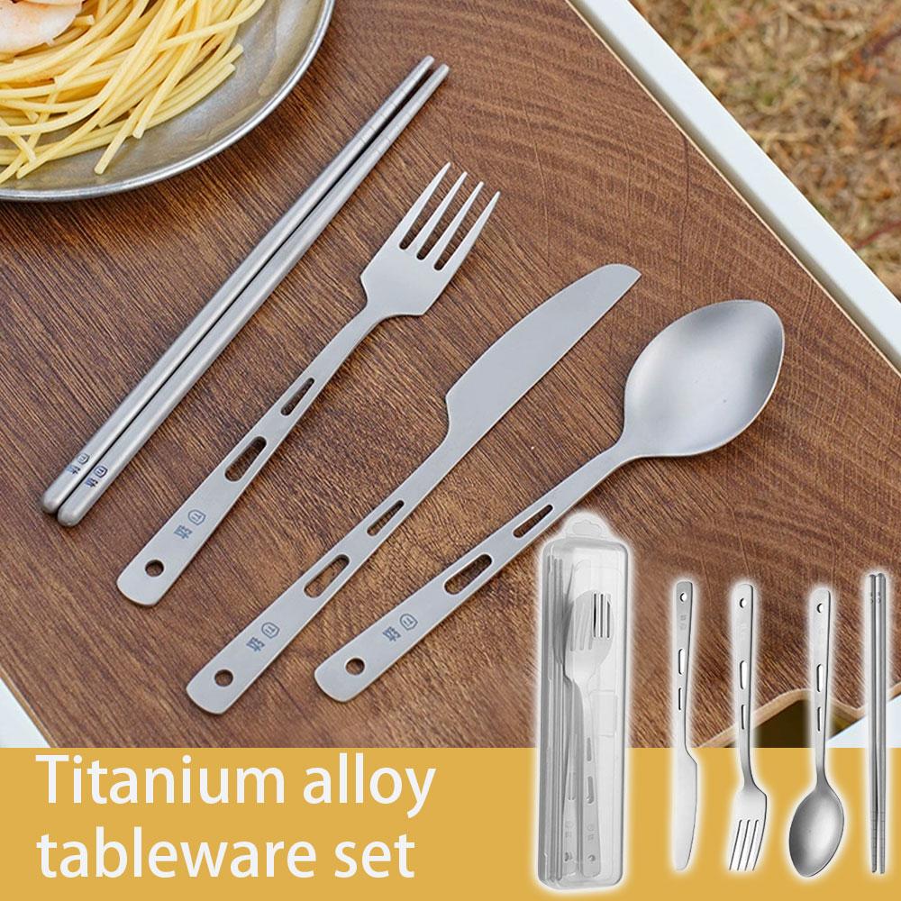 ช้อนด้ามยาวไทเทเนียม สำหรับตั้ - Camping Outdoor Cooking Set บทวิจารณ์และราคา