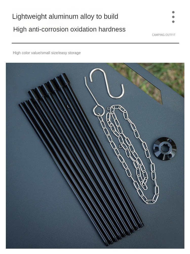 โครงเหล็กสามขาสำหรับตั้งแคมป์บ - Camping Cooking Multi Tool บทวิจารณ์และราคา