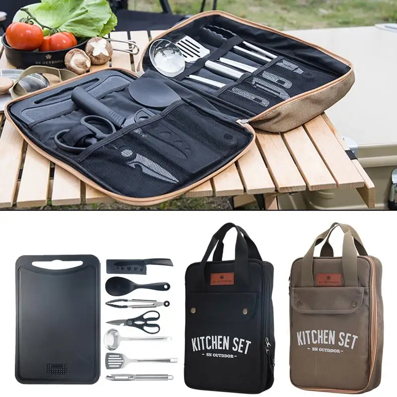 ชุดเครื่องครัวแคมป์ปิ้ง 8 ชิ้น - Camping Cooking Unit บทวิจารณ์และราคา
