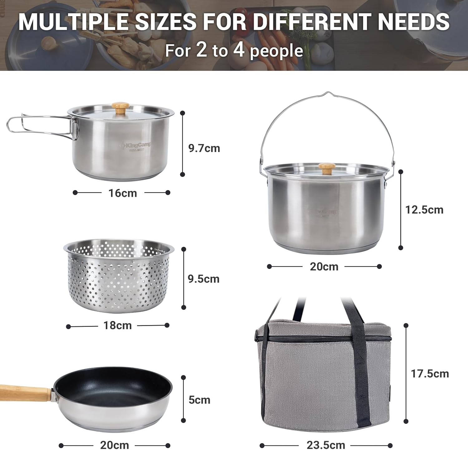 ชุดเครื่องครัวแคมป์ปิ้งสแตนเลส - Camping Cooking Pots And Pans บทวิจารณ์และราคา