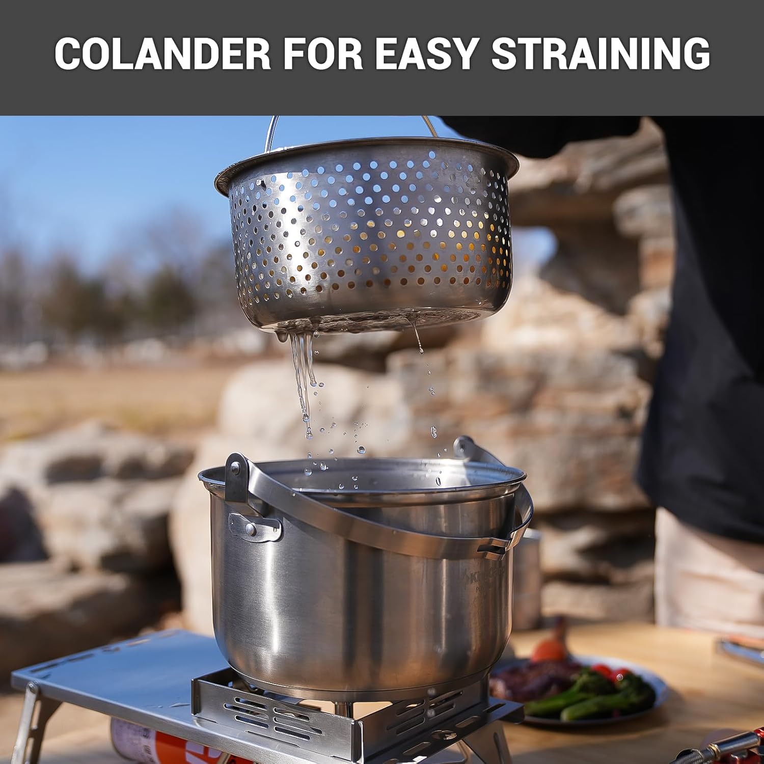 ชุดเครื่องครัวแคมป์ปิ้งสแตนเลส - Camping Cooking Pots And Pans บทวิจารณ์และราคา