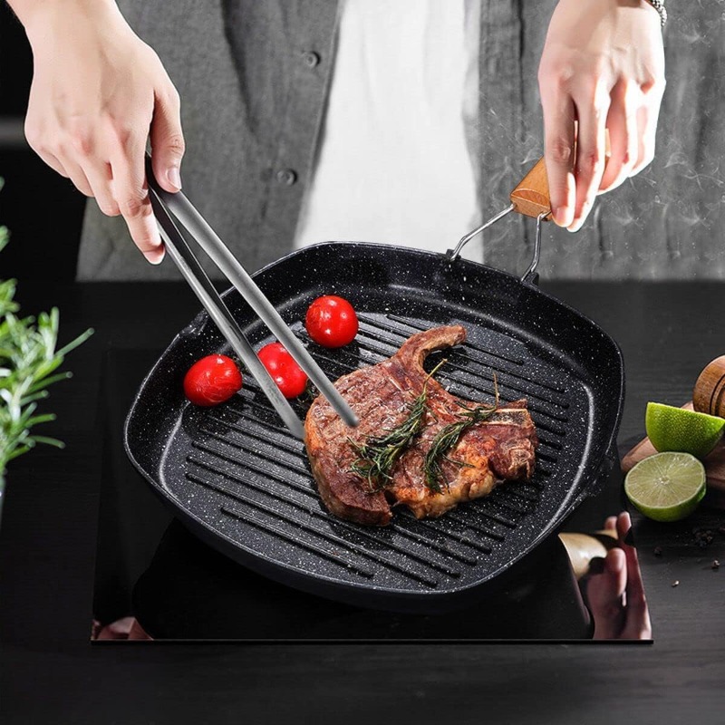 กระทะย่างทรงสี่เหลี่ยมพร้อมด้า - Skillet Cast Iron Camp บทวิจารณ์และราคา