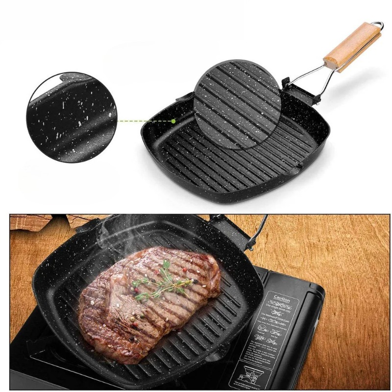 กระทะย่างทรงสี่เหลี่ยมพร้อมด้า - Skillet Cast Iron Camp บทวิจารณ์และราคา