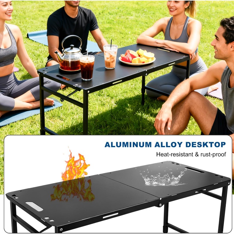 โต๊ะแคมป์ปิ้งแบบพับได้ ปรับระด - Camping Cooking Table บทวิจารณ์และราคา