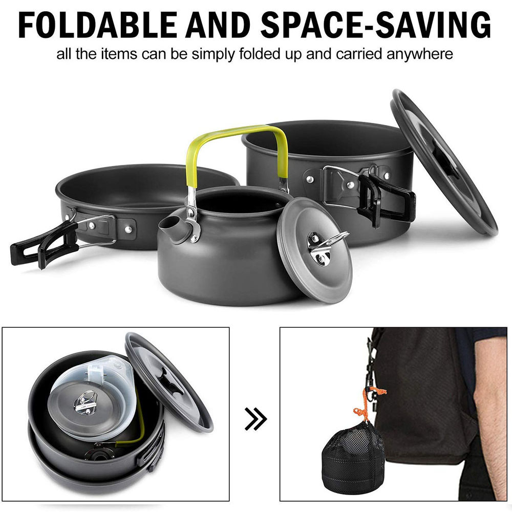 ชุดเครื่องครัวสำหรับตั้งแคมป์ก - Camping Outdoor Cooking Set บทวิจารณ์และราคา