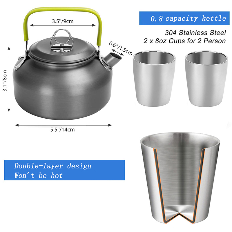 1 ชุดหม้อกลางแจ้ง กระทะ ชุดเคร - Camping Cooking Set Non Stick บทวิจารณ์และราคา