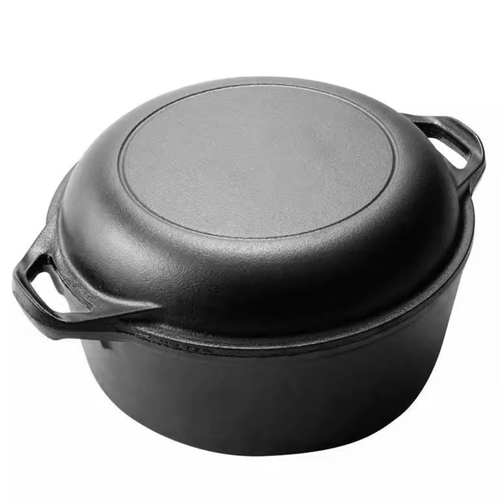 2 in 1 เหล็กหล่อภาษาดัชคําเตาอ - Skillet Cast Iron Camp บทวิจารณ์และราคา