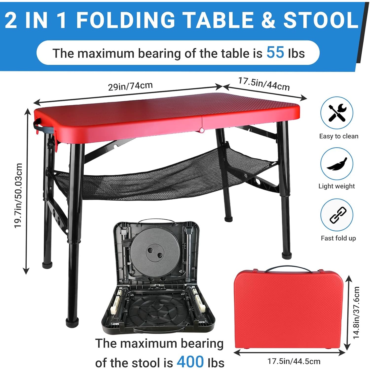 ชุดโต๊ะและสตูลพับแบบพับเก็บได้ - Camping Cooking Table Foldable บทวิจารณ์และราคา