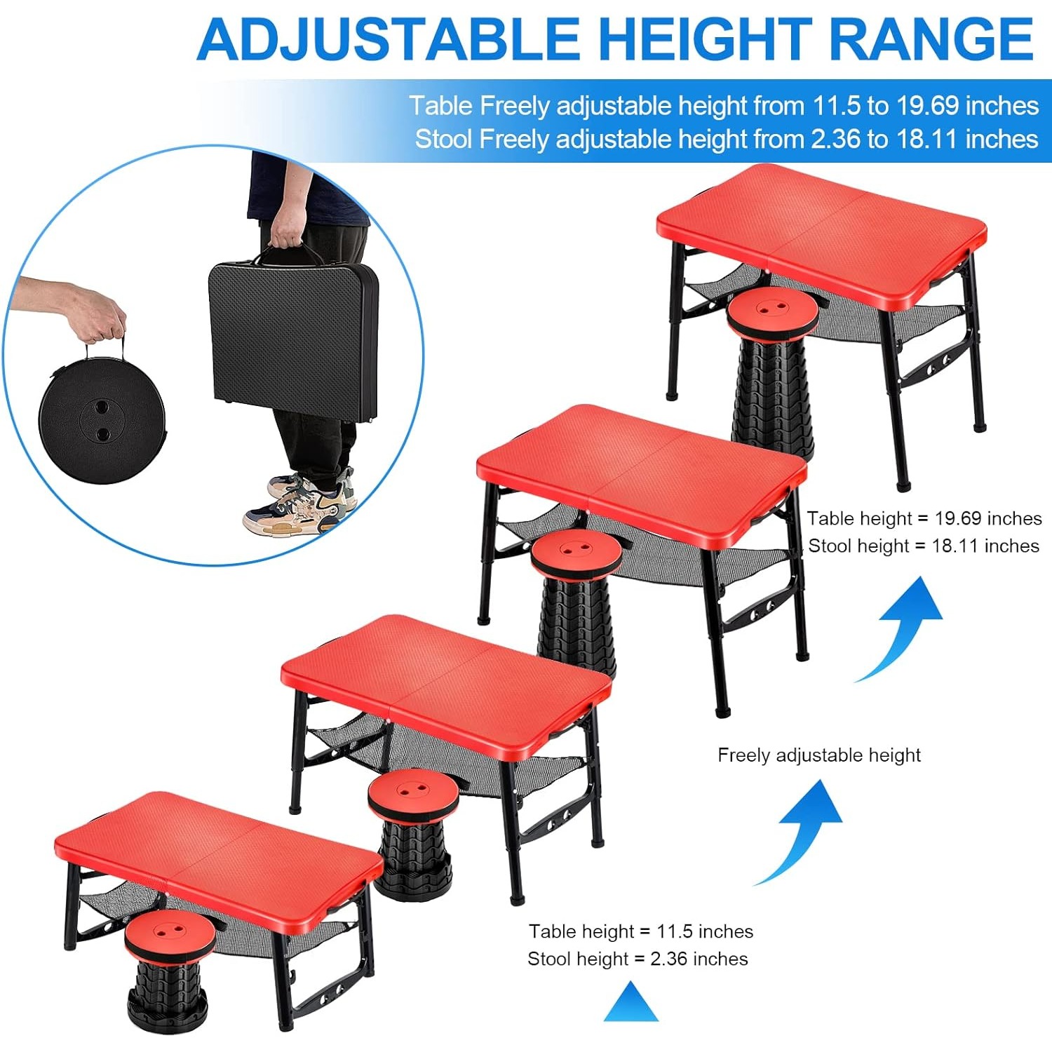 ชุดโต๊ะและสตูลพับแบบพับเก็บได้ - Camping Cooking Table Foldable บทวิจารณ์และราคา